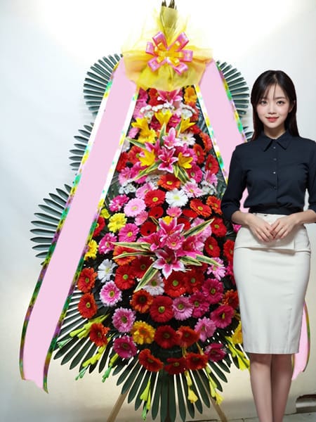 PJ호텔 웨딩홀 3단화환 고급형